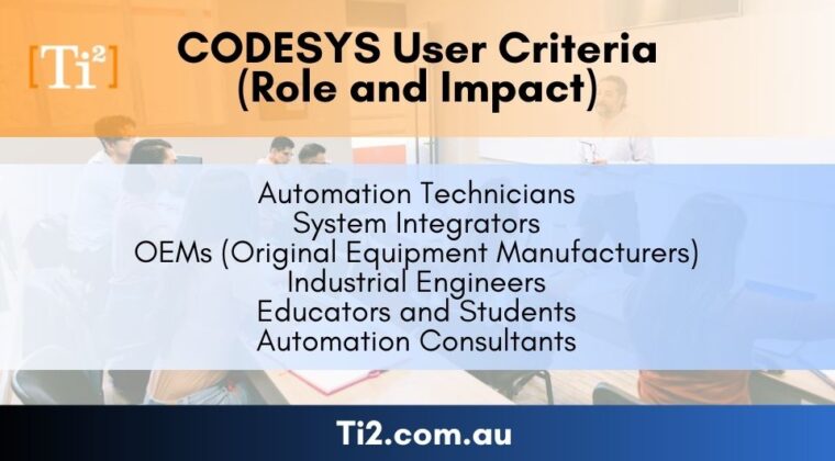 CODESYS User Criteria (Role And Impact)