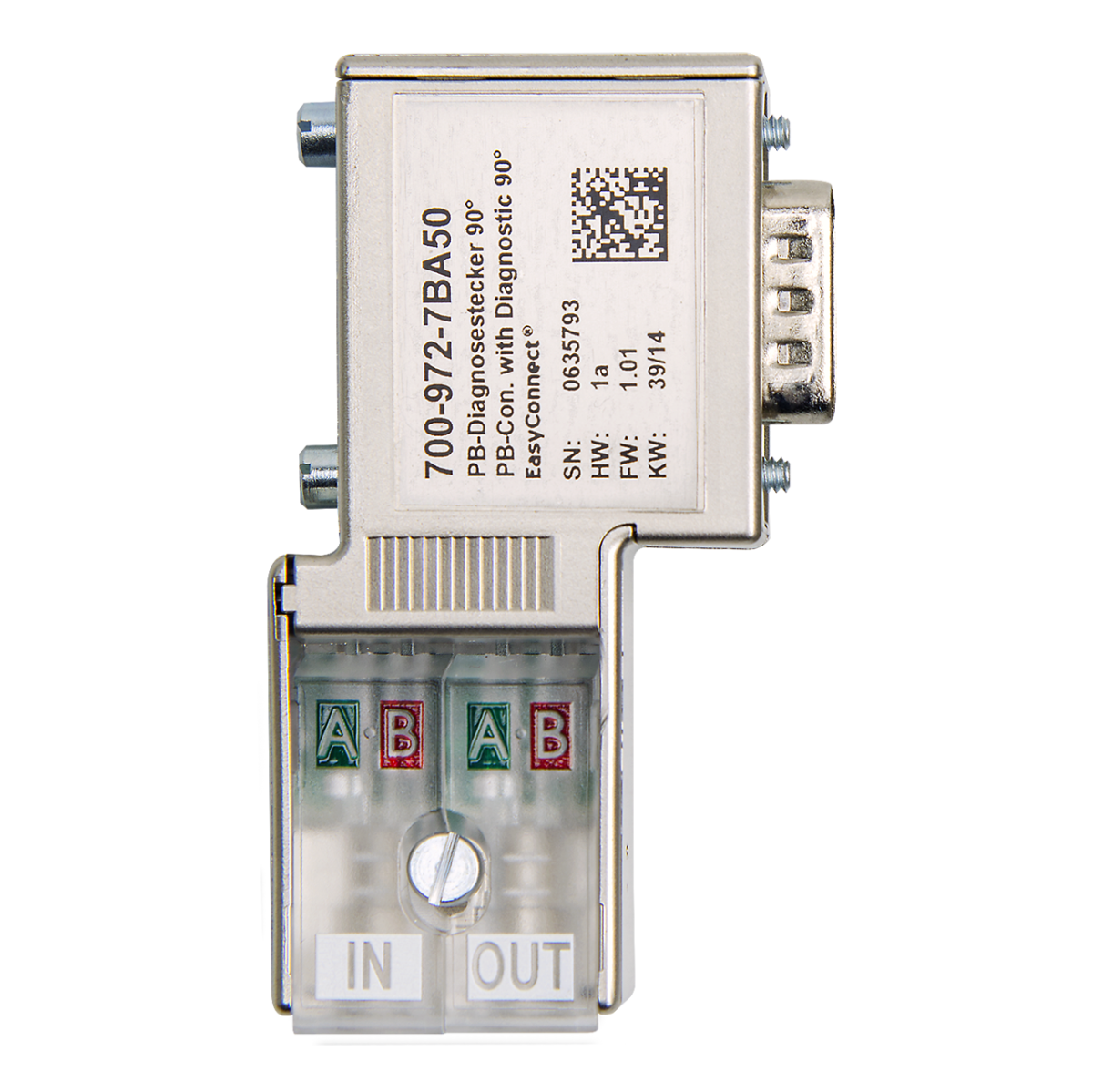 Helmholz - PROFIBUS Connector with Diagnostics LED 90° EasyConnect® without PG