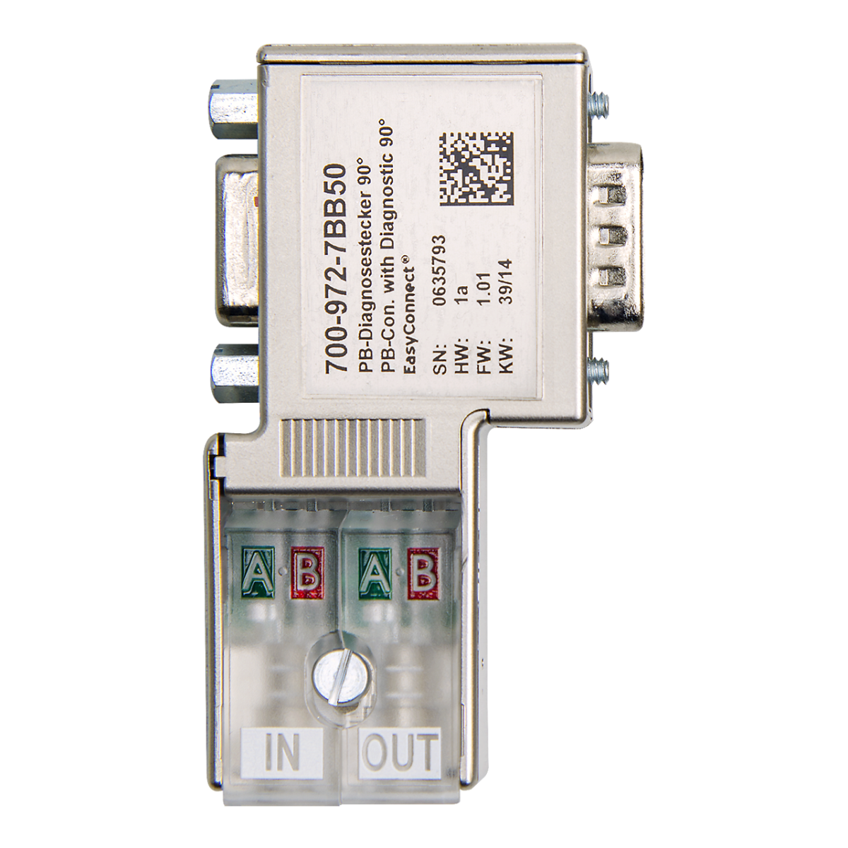 Helmholz - PROFIBUS Connector with Diagnostics LED 90° EasyConnect® with PG